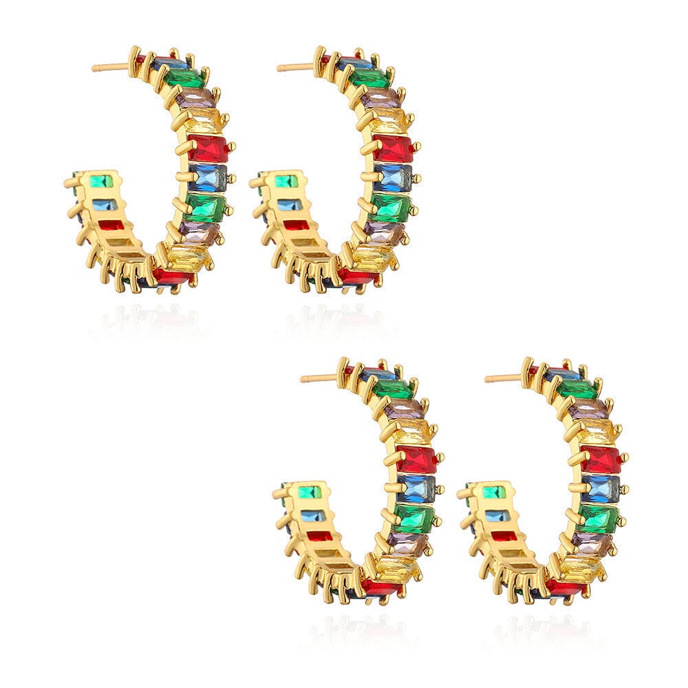 Rainbow Tourmaline Acupressure Lymphvity Earrings